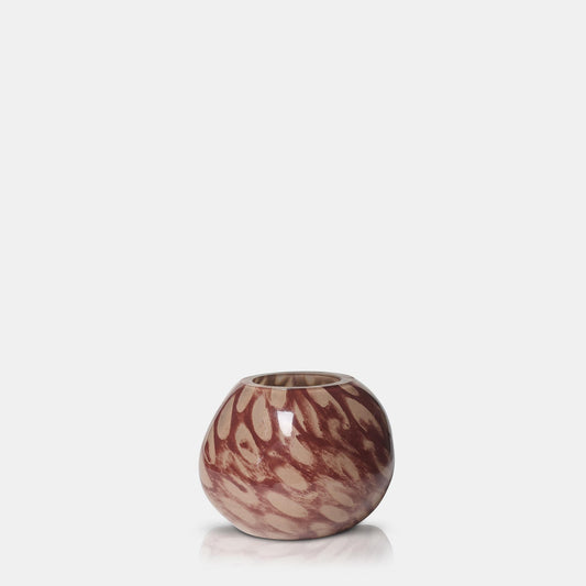 NILA GLASS CANDLE HOLDER - WINE