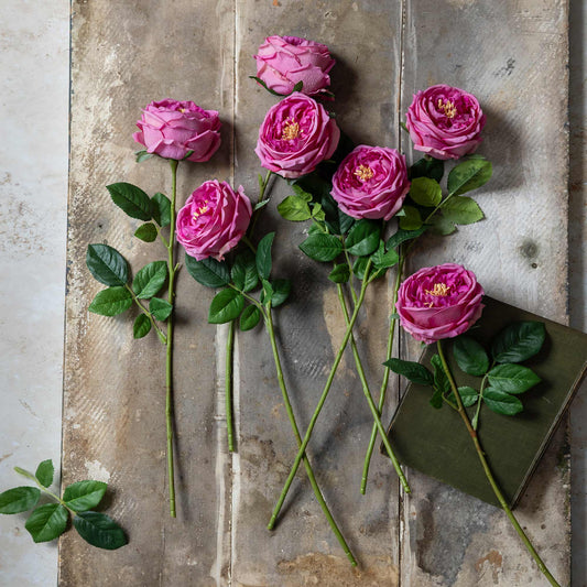 ARTIFICIAL REAL TOUCH GARDEN ROSE, MAUVE - *Pre-Order* - Shipping January 2026