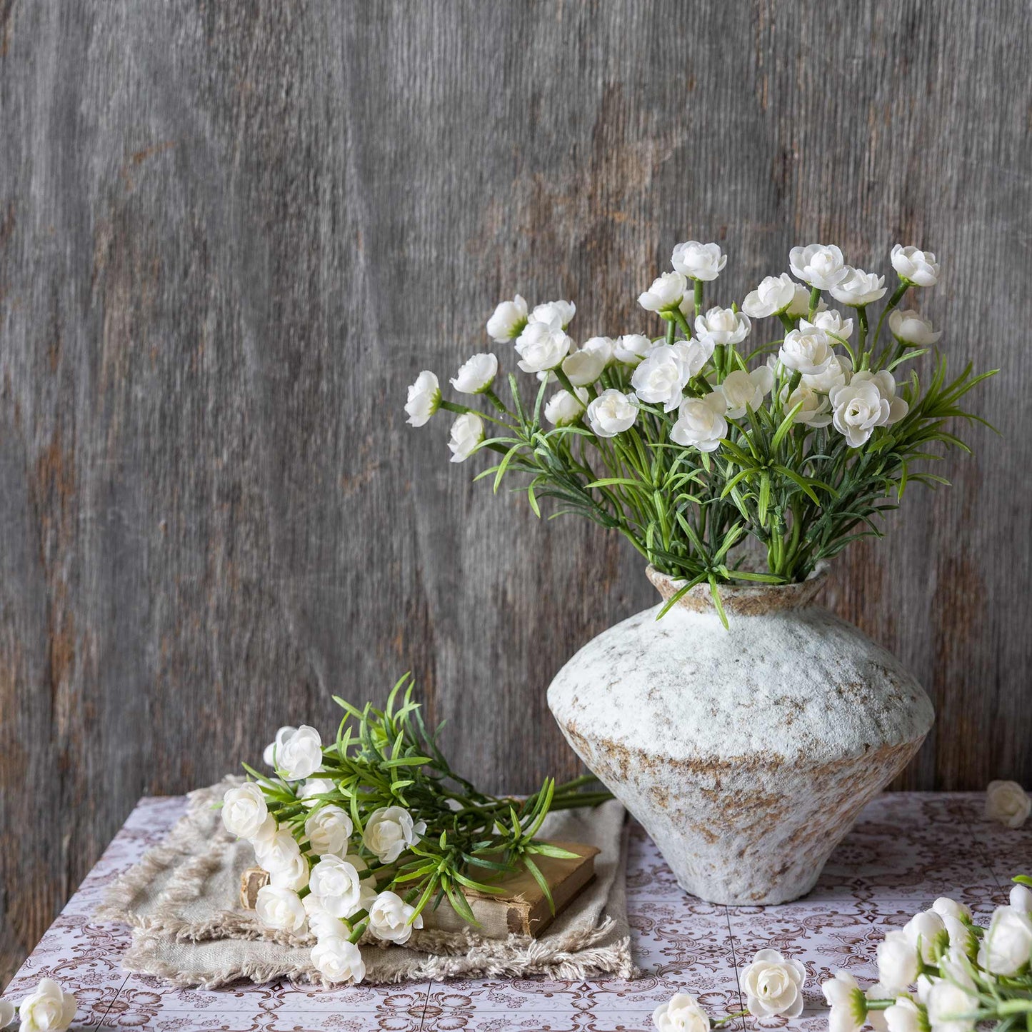 ARTIFICIAL HELLEBORE BUNCH, WHITE - *Pre-Order* - Shipping January 2026