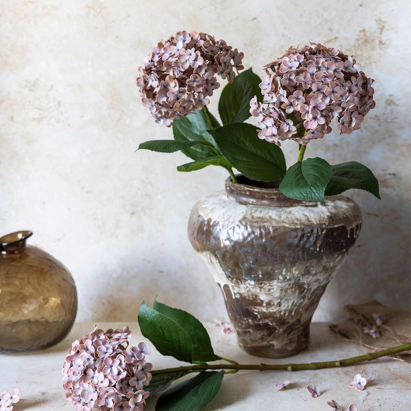 ARTIFICIAL REAL TOUCH HYDRANGEA, ANTIQUE BLUSH - *Pre-Order* - Shipping January 2026