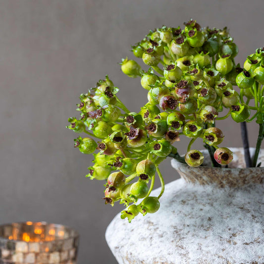 ARTIFICIAL ROSEHIP BUNCH, OLIVE - *Pre-order* - Shipping December 2025
