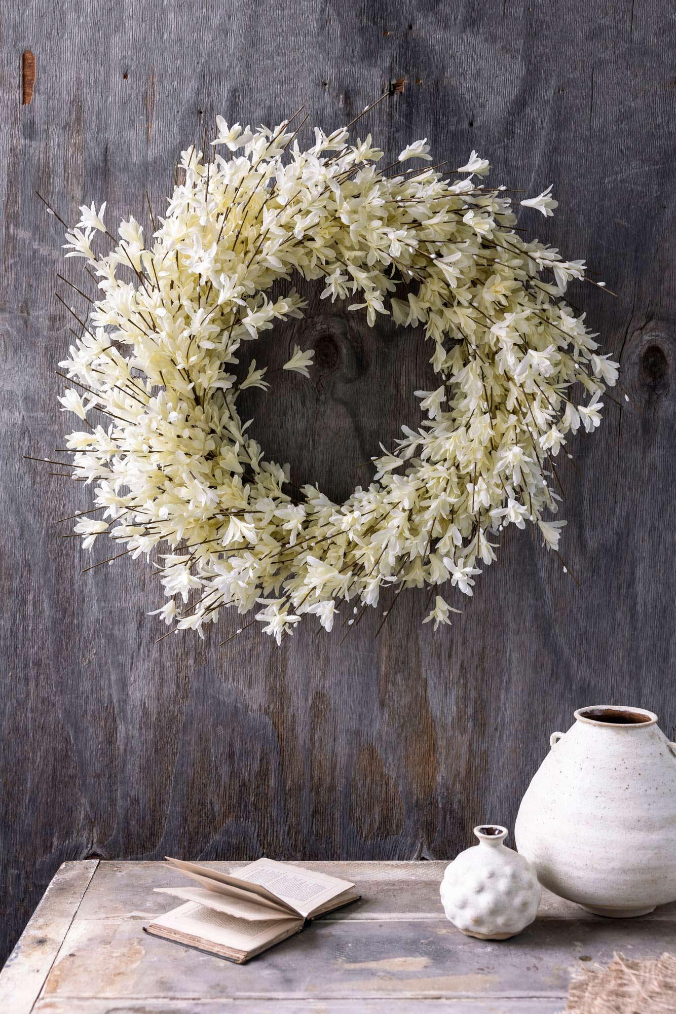 ARTIFICIAL FORSYTHIA WREATH