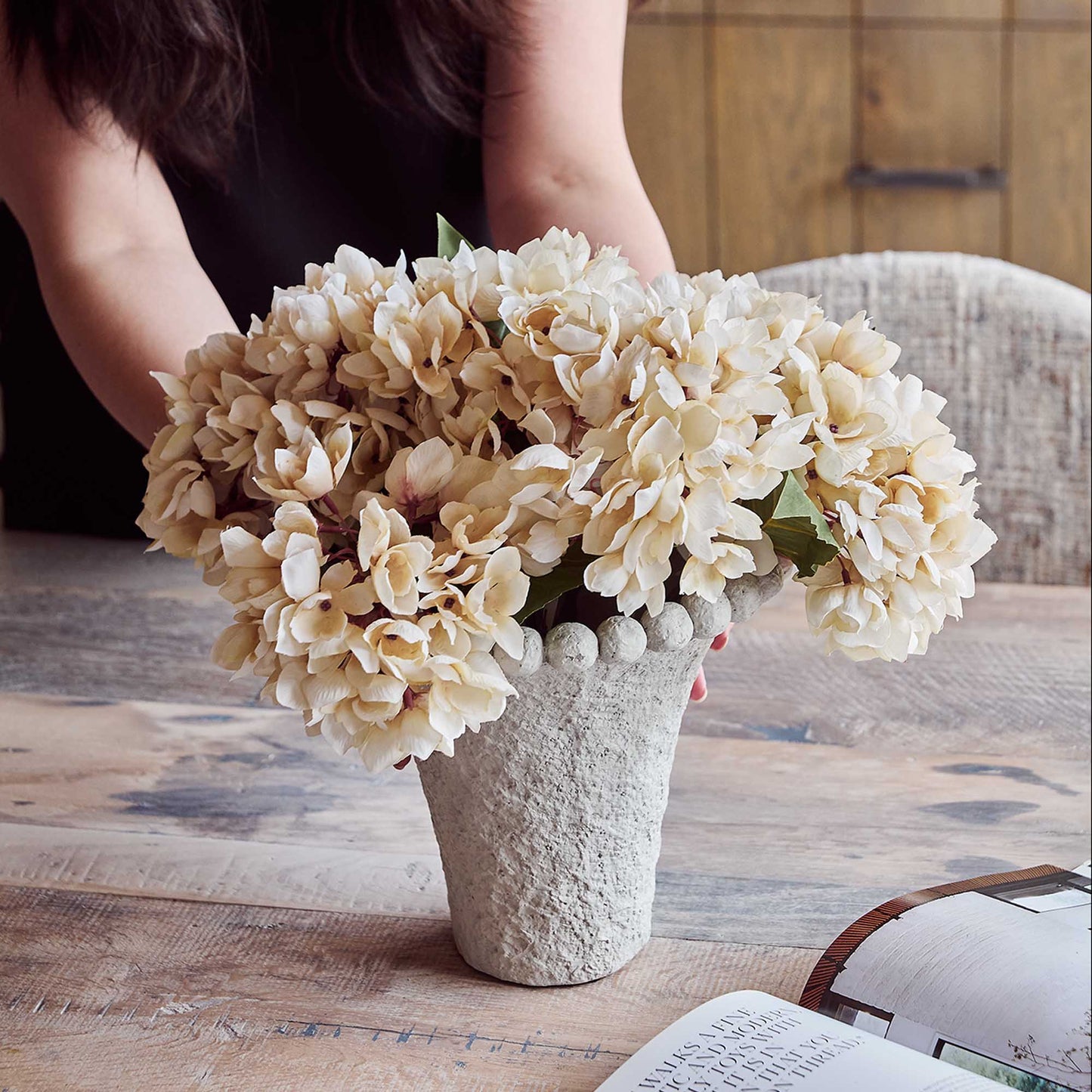 HYDRANGEA MORNING MIST FAUX FLORAL BUNDLE