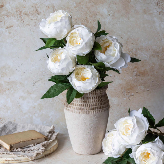 ARTIFICIAL REAL TOUCH PEONY, WHITE - *Pre-Order* - Shipping January 2026