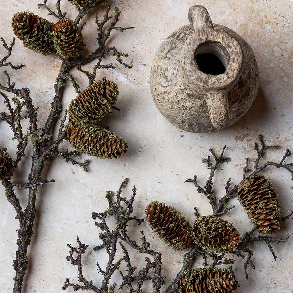 ARTIFICIAL PINECONE BRANCH, MEDIUM - *Pre-order* SHIPPING MAY 2026