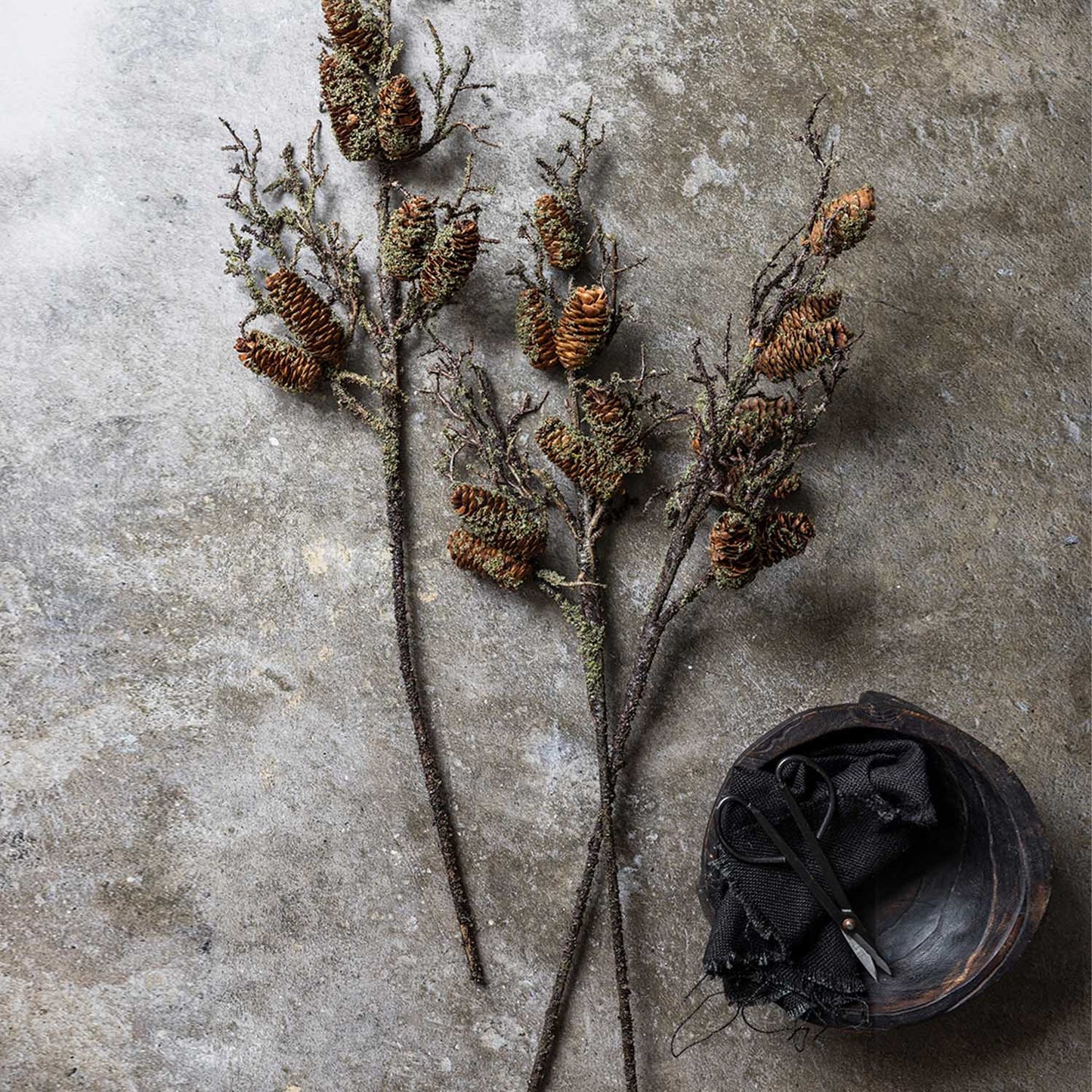 ARTIFICIAL PINECONE BRANCH, MEDIUM - *Pre-order* SHIPPING MAY 2026
