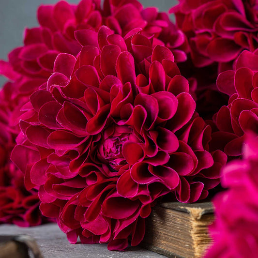 ARTIFICIAL REAL TOUCH DAHLIA, RUBY - LARGE - *Pre-order* SHIPPING June 2026