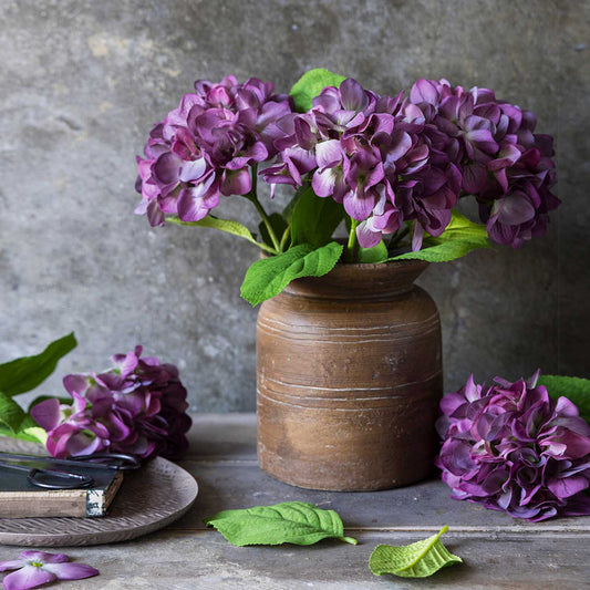 ARTIFICIAL REAL TOUCH HYDRANGEA, PLUM - *Pre-order* SHIPPING June 2026