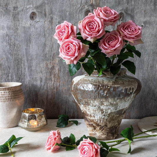 ARTIFICIAL REAL TOUCH ROSE, PEACH - *Pre-Order* - Shipping January 2026