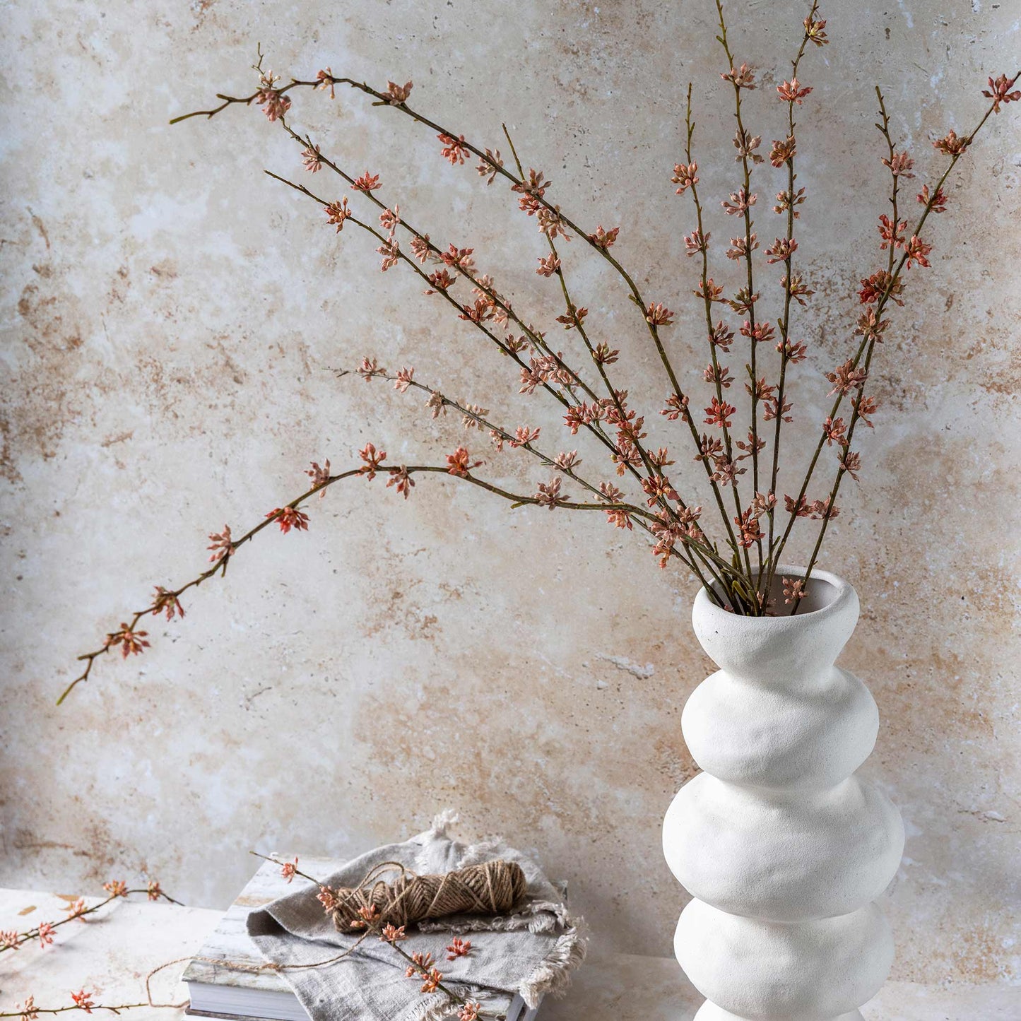 ARTIFICIAL SUCCULENT BRANCH, CORAL - *Pre-order* - Shipping December 2025