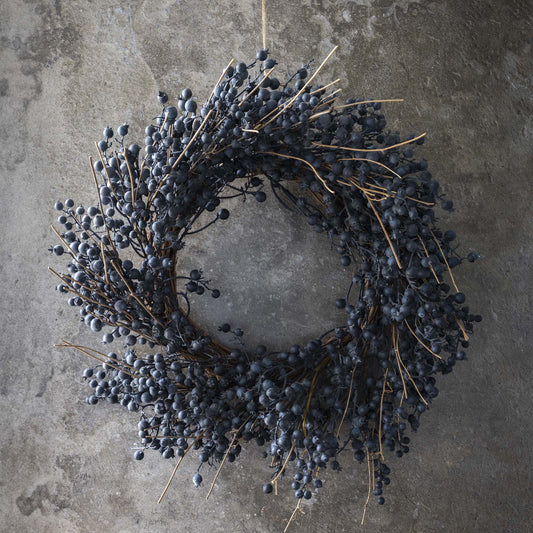 ARTIFICIAL BERRY WREATH, MIDNIGHT - *Pre-order* SHIPPING July 2026