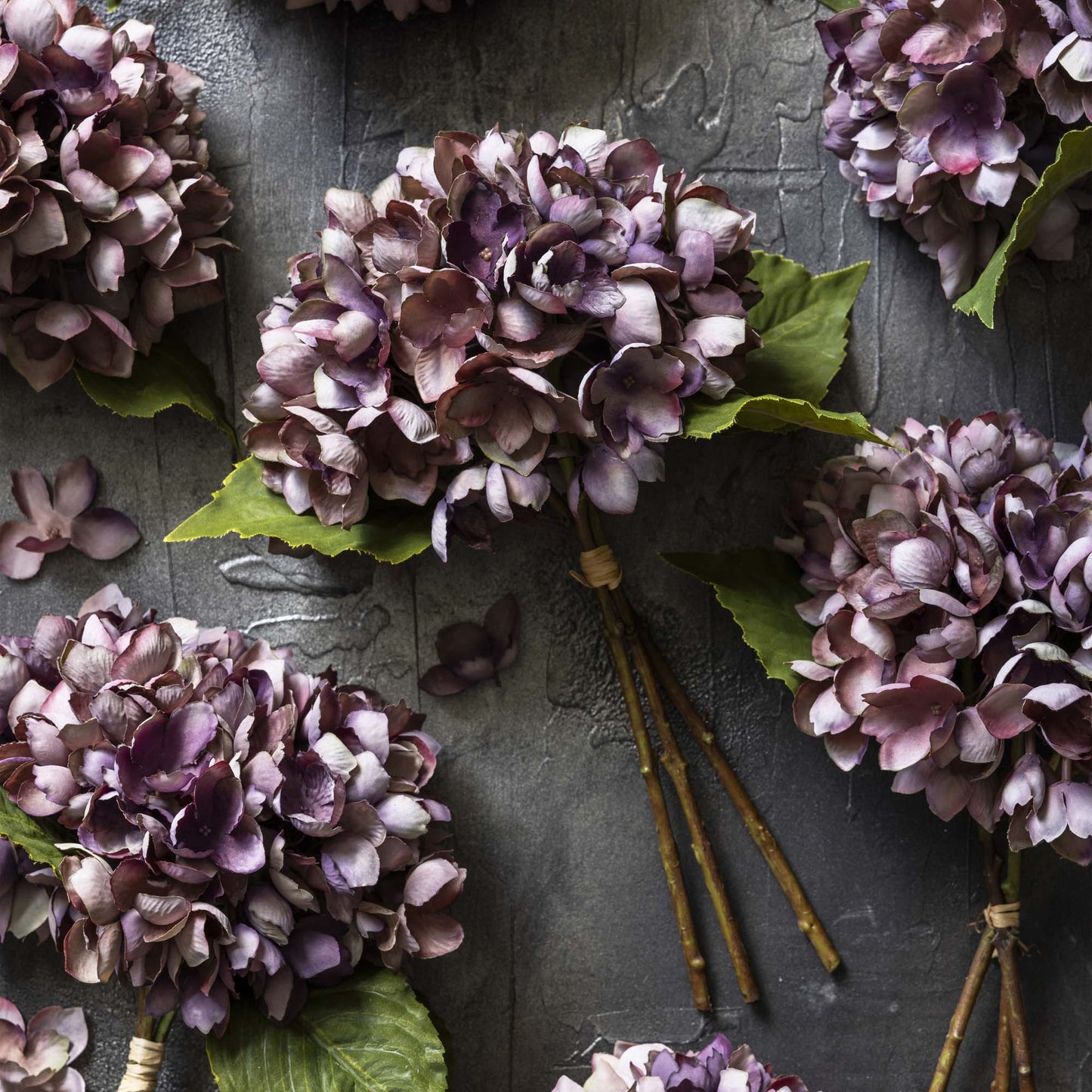ARTIFICIAL HYDRANGEA BUNCH, DAMSON