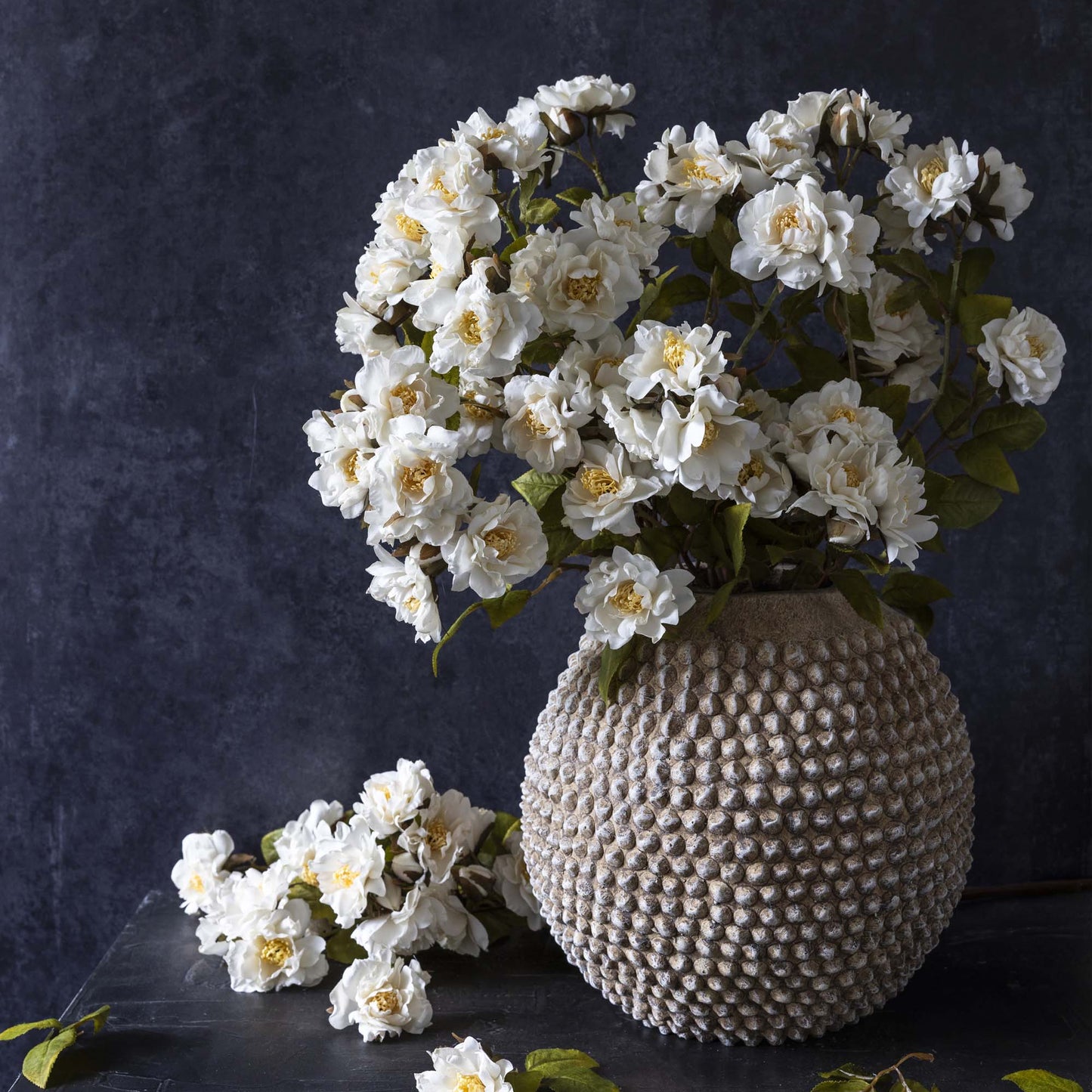 ARTIFICIAL ROSE SPRAY, CREAM