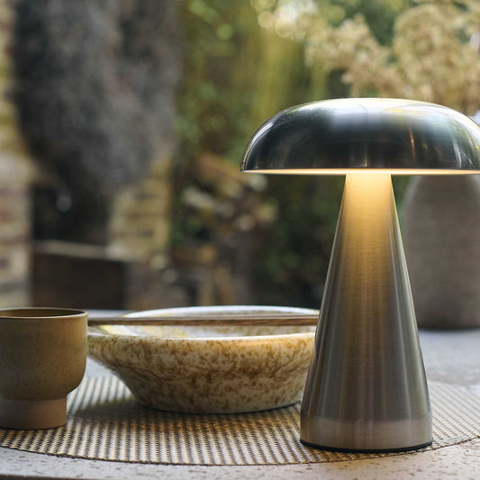 ZENITH PORTABLE TABLE LAMP, SILVER